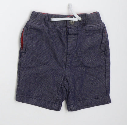 Nutmeg Boys Blue  Cotton Cropped Trousers Size 6-9 Months  Button