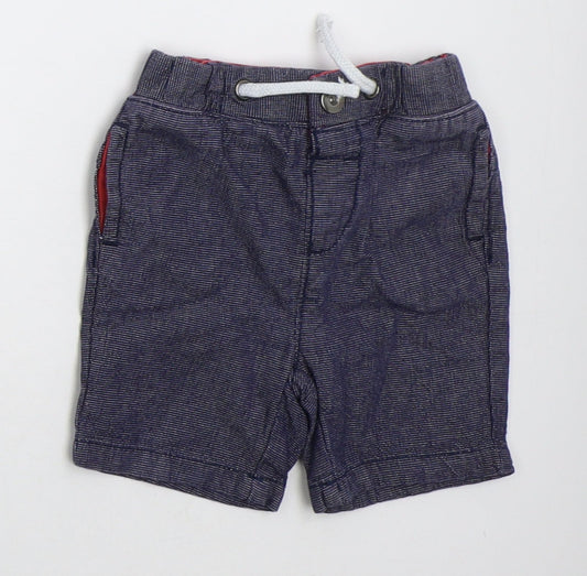 Nutmeg Boys Blue  Cotton Cropped Trousers Size 6-9 Months  Button