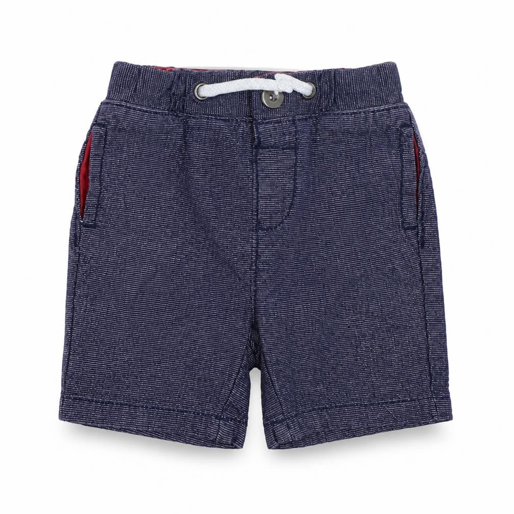 Nutmeg Boys Blue  Cotton Cropped Trousers Size 6-9 Months  Button