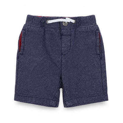 Nutmeg Boys Blue  Cotton Cropped Trousers Size 6-9 Months  Button