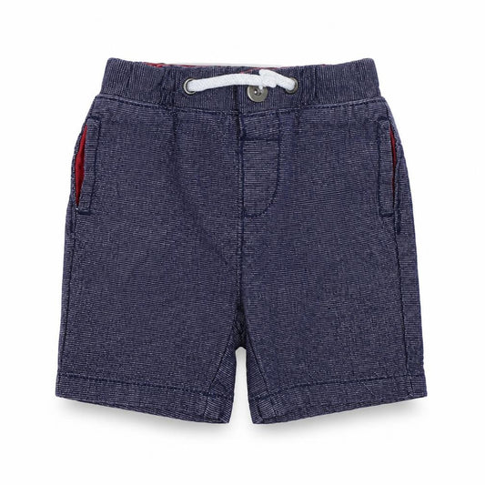 Nutmeg Boys Blue  Cotton Cropped Trousers Size 6-9 Months  Button