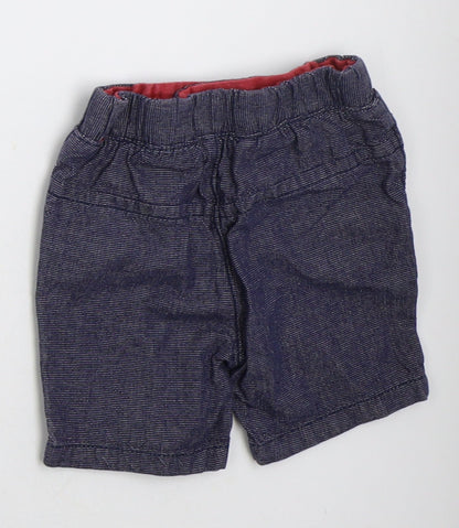 Nutmeg Boys Blue  Cotton Cropped Trousers Size 6-9 Months  Button