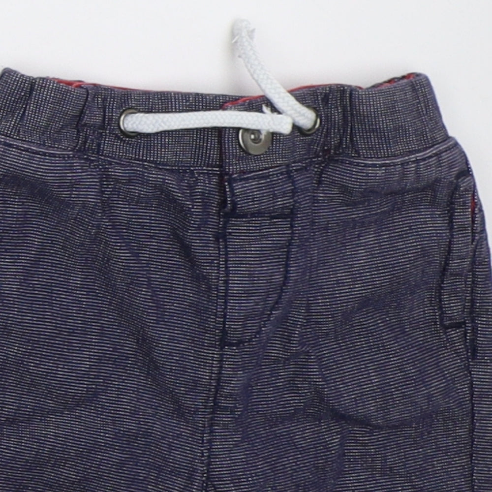 Nutmeg Boys Blue  Cotton Cropped Trousers Size 6-9 Months  Button