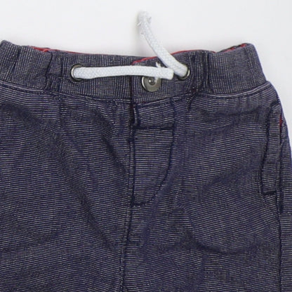 Nutmeg Boys Blue  Cotton Cropped Trousers Size 6-9 Months  Button