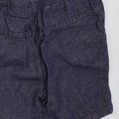 Nutmeg Boys Blue  Cotton Cropped Trousers Size 6-9 Months  Button