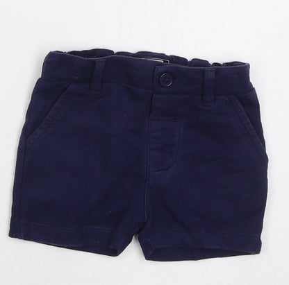 NEXT Boys Blue  Cotton Cropped Trousers Size 6-9 Months  Button