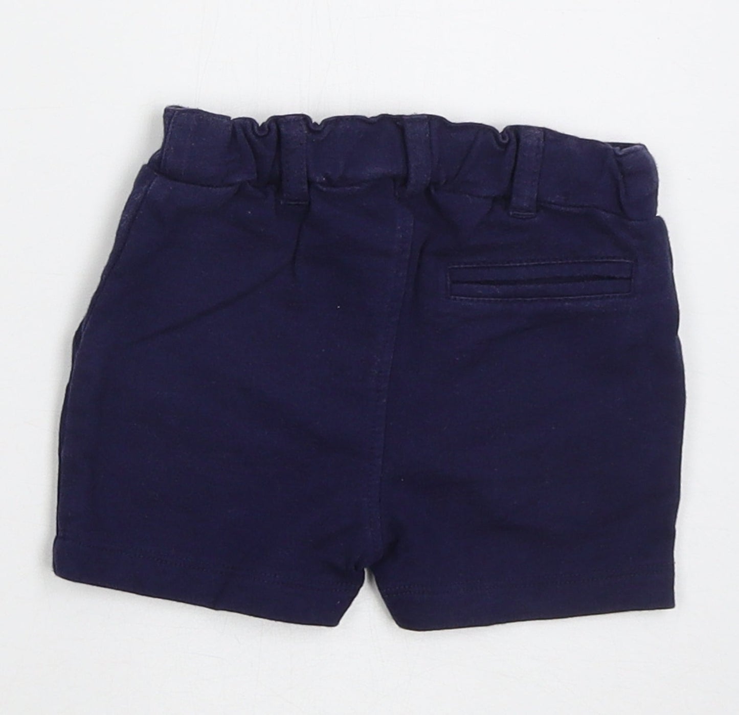 NEXT Boys Blue  Cotton Cropped Trousers Size 6-9 Months  Button