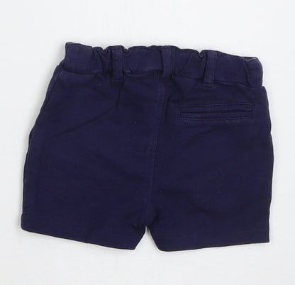 NEXT Boys Blue  Cotton Cropped Trousers Size 6-9 Months  Button