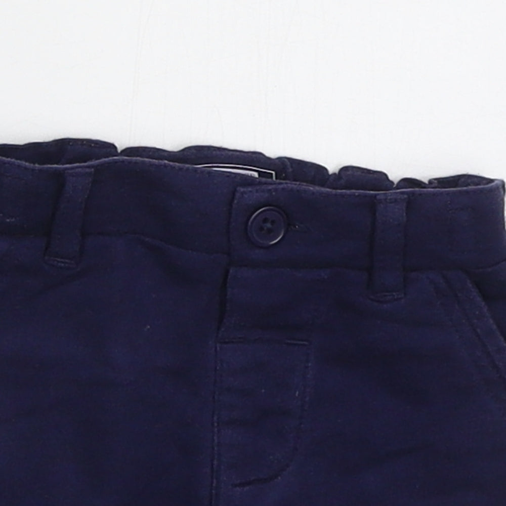 NEXT Boys Blue  Cotton Cropped Trousers Size 6-9 Months  Button