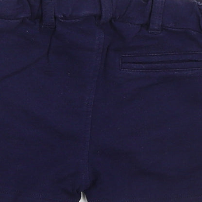 NEXT Boys Blue  Cotton Cropped Trousers Size 6-9 Months  Button