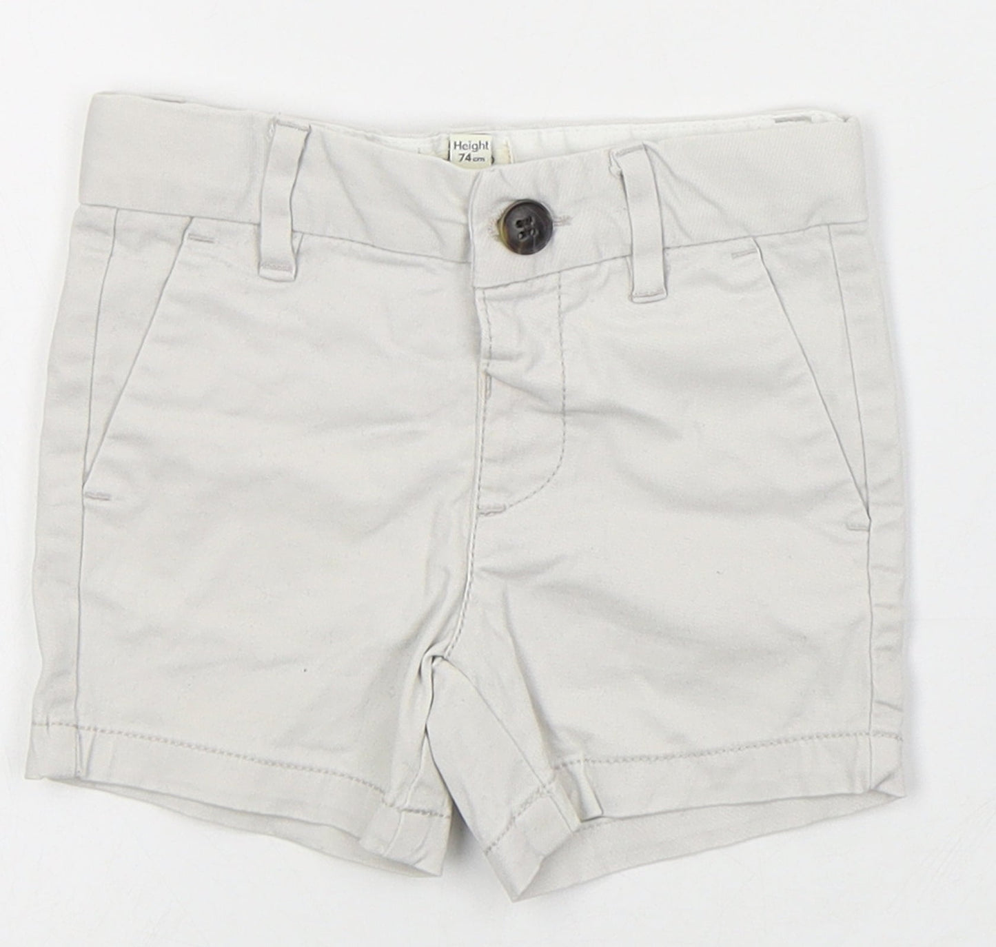 River Island Boys White  Cotton Cropped Trousers Size 6-9 Months  Button