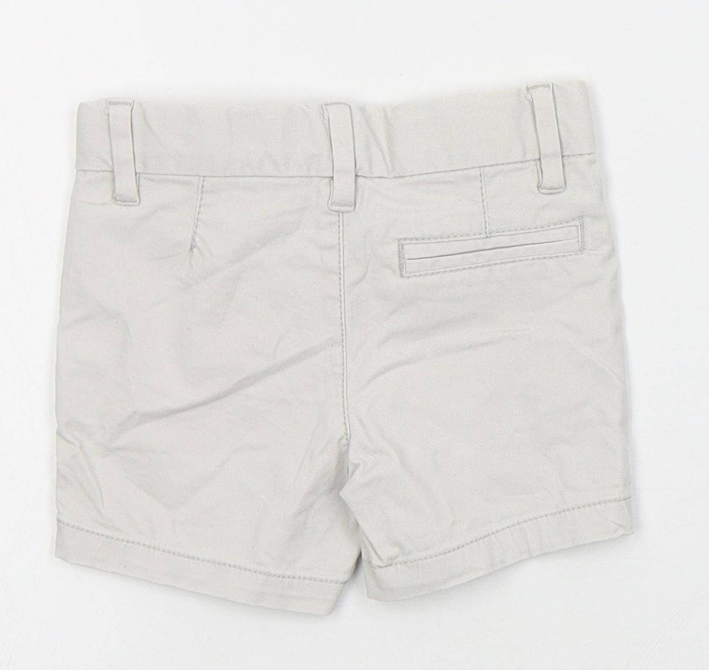 River Island Boys White  Cotton Cropped Trousers Size 6-9 Months  Button