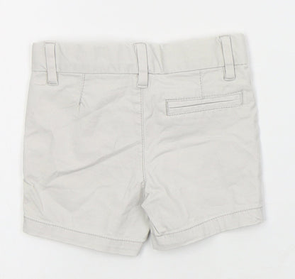 River Island Boys White  Cotton Cropped Trousers Size 6-9 Months  Button
