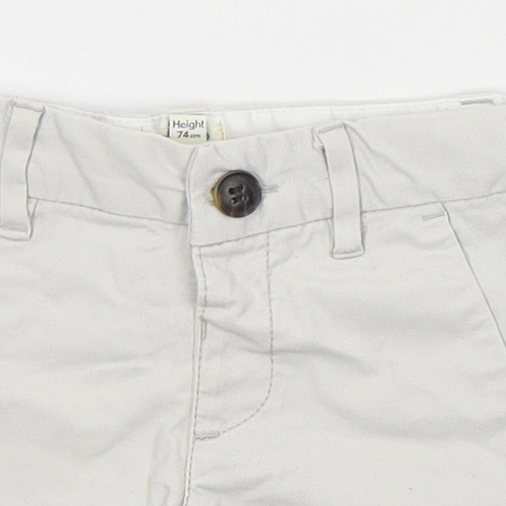 River Island Boys White  Cotton Cropped Trousers Size 6-9 Months  Button