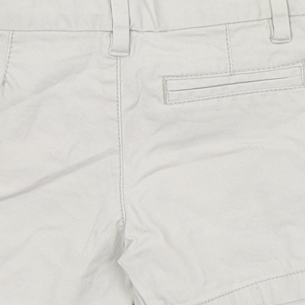 River Island Boys White  Cotton Cropped Trousers Size 6-9 Months  Button