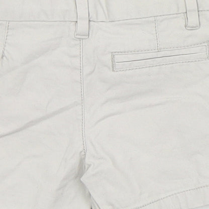 River Island Boys White  Cotton Cropped Trousers Size 6-9 Months  Button