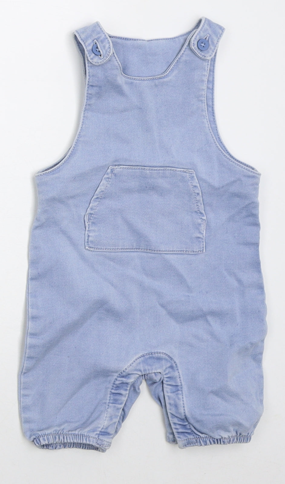 Matalan Girls Blue  Cotton Coverall Outfit/Set Size 6-9 Months  Button