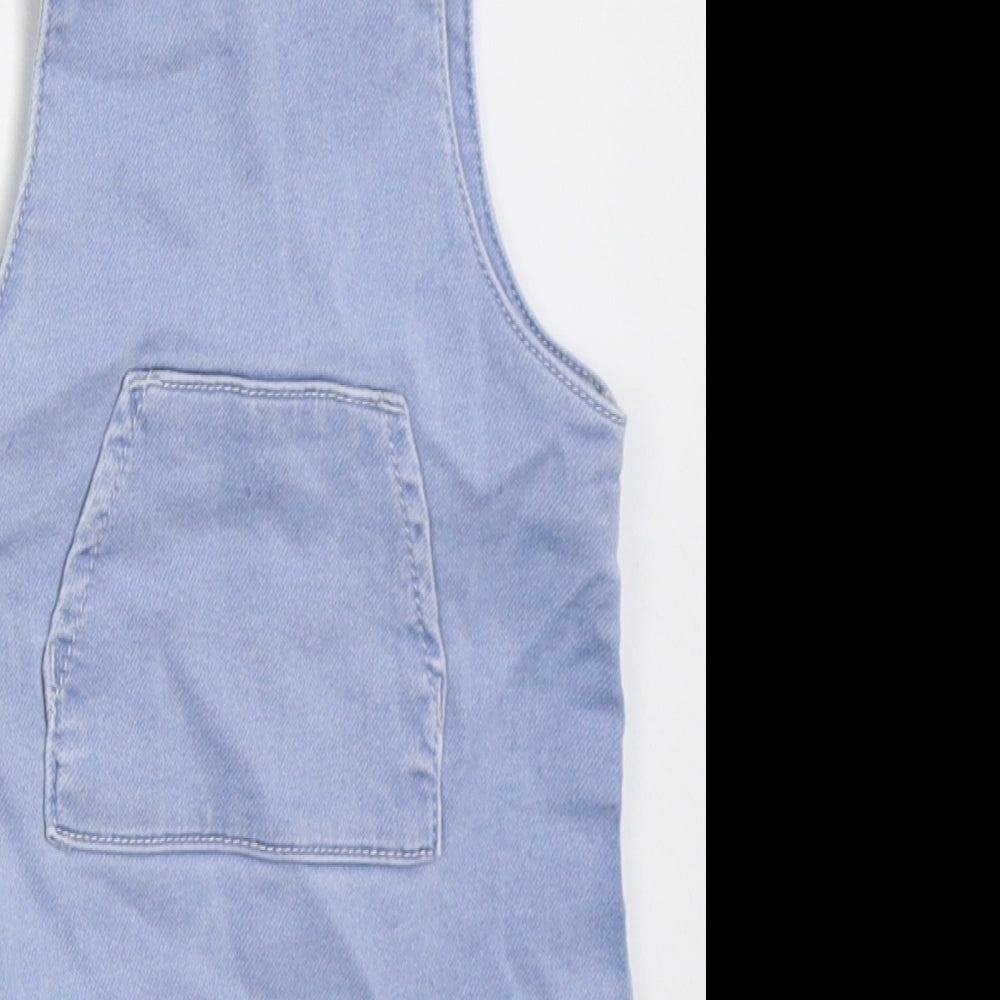 Matalan Girls Blue  Cotton Coverall Outfit/Set Size 6-9 Months  Button