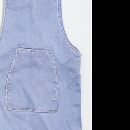 Matalan Girls Blue  Cotton Coverall Outfit/Set Size 6-9 Months  Button