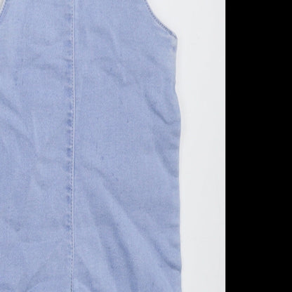 Matalan Girls Blue  Cotton Coverall Outfit/Set Size 6-9 Months  Button