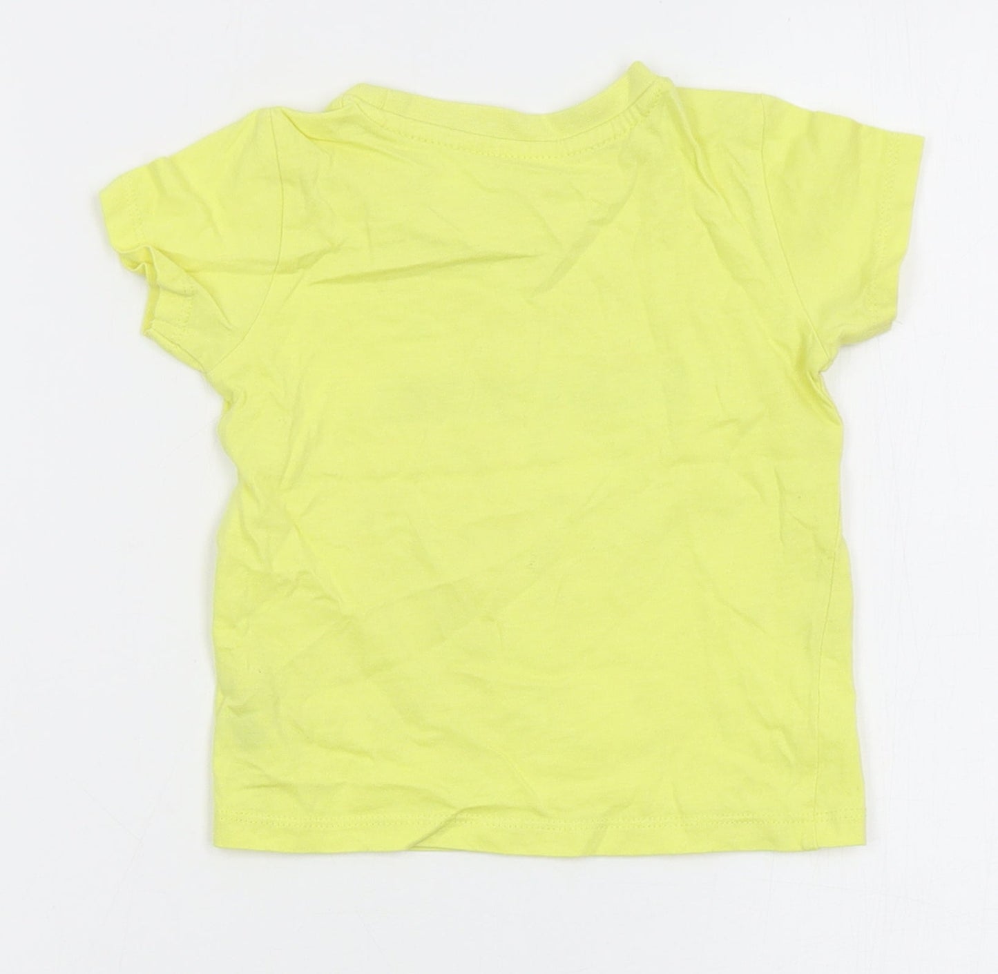 Dunnes Boys Yellow  Cotton Basic T-Shirt Size 9-12 Months Crew Neck Pullover - Best Bro