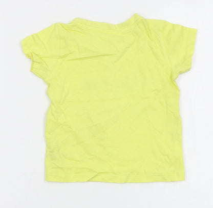 Dunnes Boys Yellow  Cotton Basic T-Shirt Size 9-12 Months Crew Neck Pullover - Best Bro