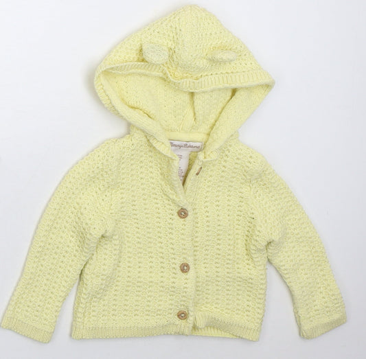 Tommy Bahama Girls Yellow  Cotton Cardigan Jumper Size 3-6 Months  Button