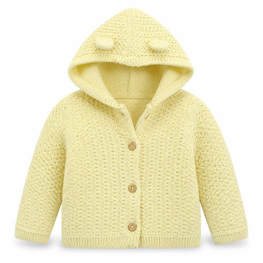 Tommy Bahama Girls Yellow  Cotton Cardigan Jumper Size 3-6 Months  Button
