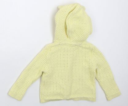 Tommy Bahama Girls Yellow  Cotton Cardigan Jumper Size 3-6 Months  Button