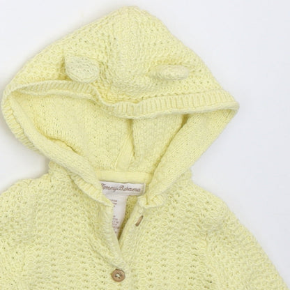 Tommy Bahama Girls Yellow  Cotton Cardigan Jumper Size 3-6 Months  Button
