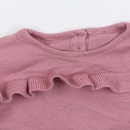 Matalan Girls Pink  Polyester Pullover Jumper Size 3-6 Months  Pullover