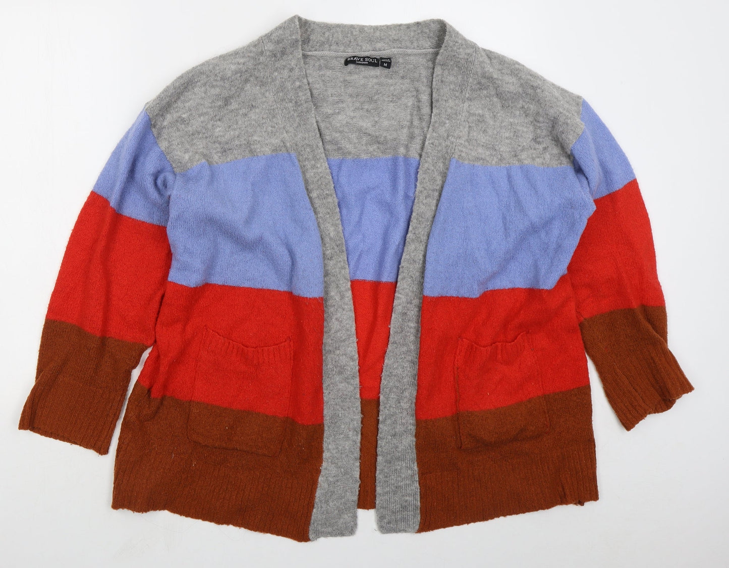Womens UK Size M Brave Soul Red Cardigan Jumper