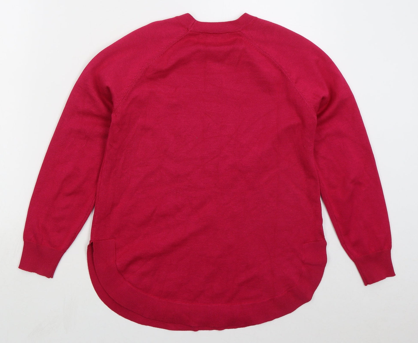 Gallery Womens Pink Crew Neck  Viscose Pullover Jumper Size XS