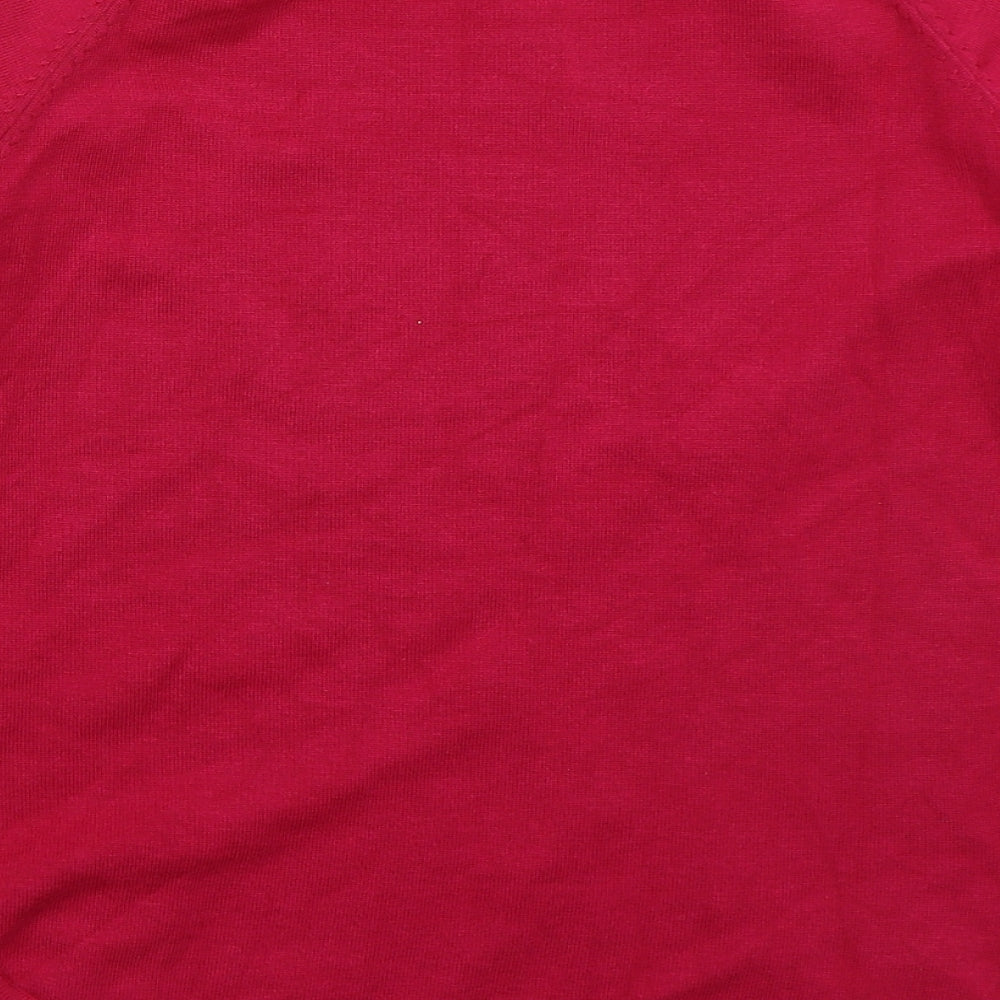 Gallery Womens Pink Crew Neck  Viscose Pullover Jumper Size XS