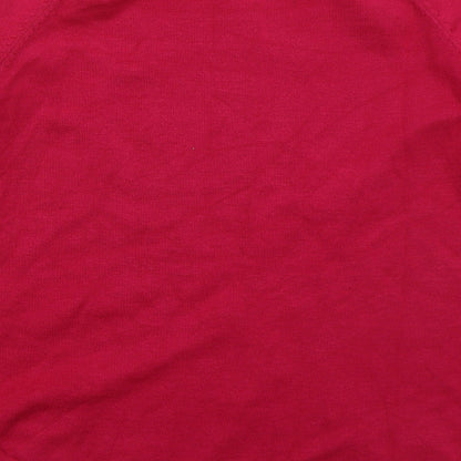 Gallery Womens Pink Crew Neck  Viscose Pullover Jumper Size XS