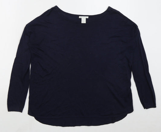Womens UK Size XS H&M Blue Pullover Jumper