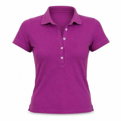 Ashworth Womens Purple  Cotton Basic Polo Size XS Collared
