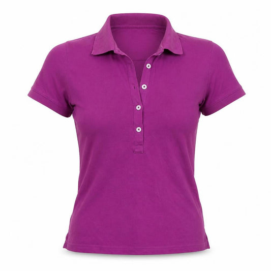 Ashworth Womens Purple  Cotton Basic Polo Size XS Collared