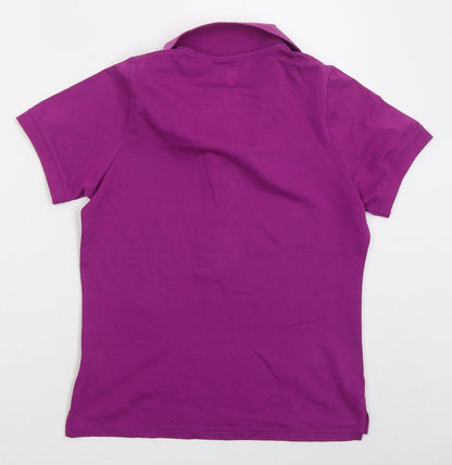 Ashworth Womens Purple  Cotton Basic Polo Size XS Collared