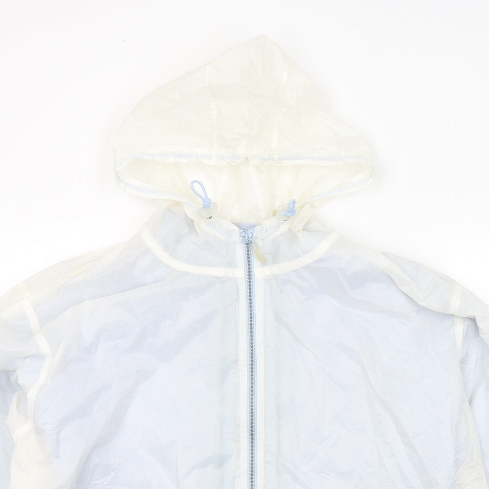 Womens UK Size 14 Marks and Spencer White Rain Coat