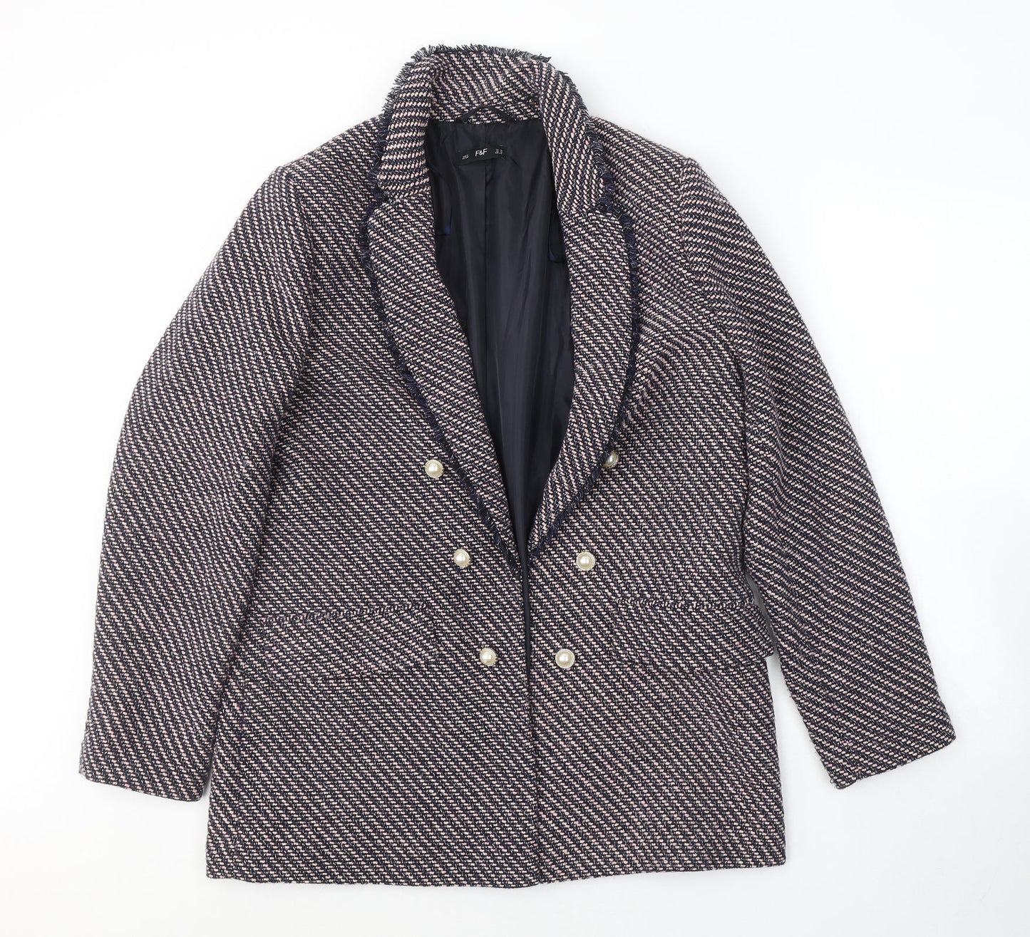 F&F Womens Pink Geometric  Jacket Blazer Size 16