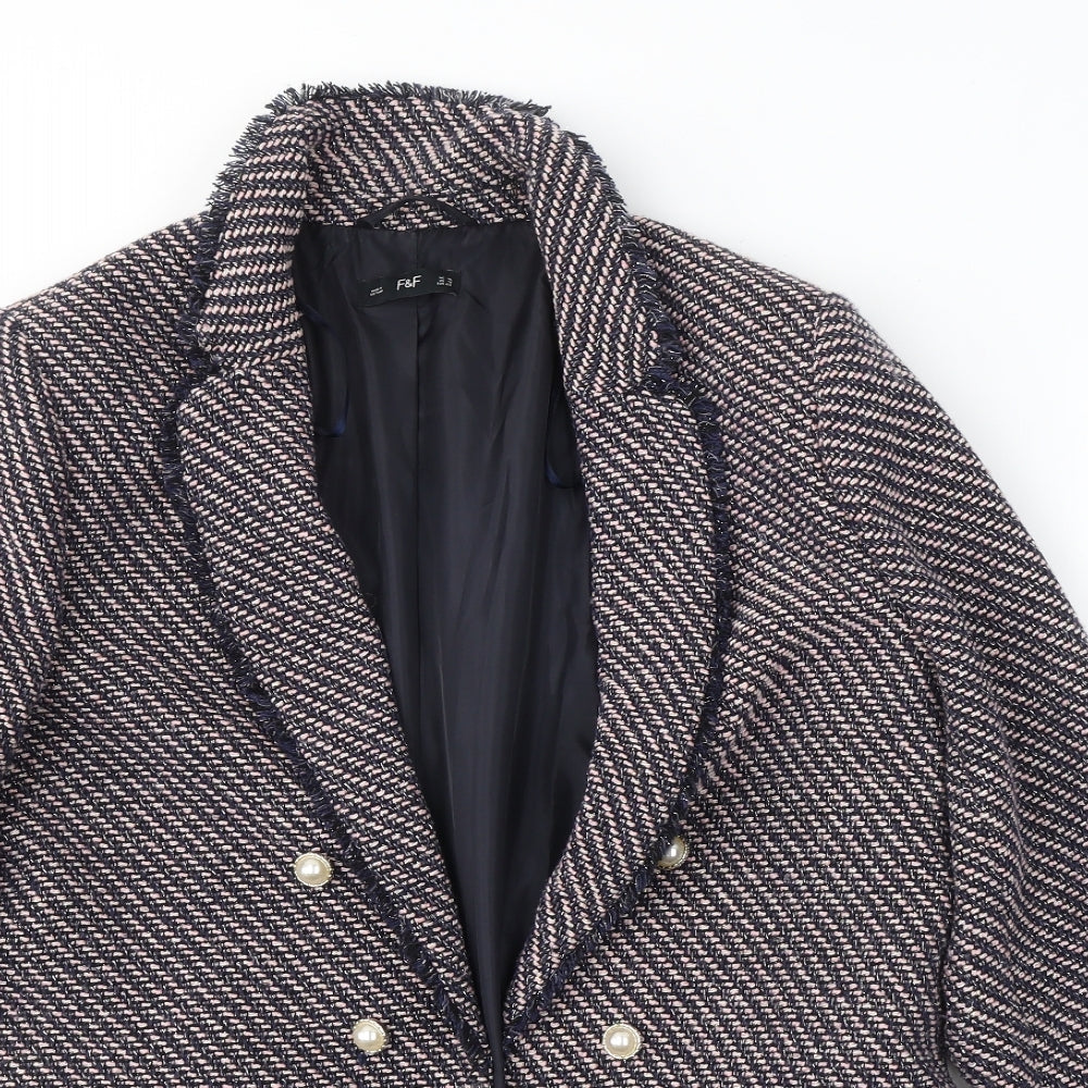 F&F Womens Pink Geometric  Jacket Blazer Size 16
