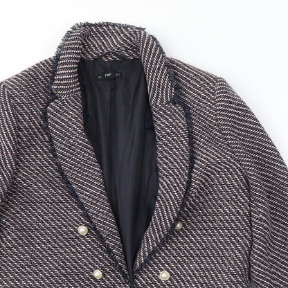 F&F Womens Pink Geometric  Jacket Blazer Size 16
