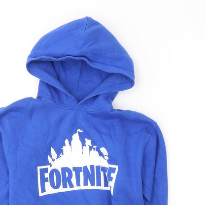 Gildan Boys Blue  Cotton Pullover Hoodie Size M  Pullover - FORTNITE