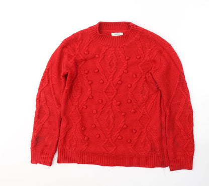 Womens UK Size S Papaya Red Pullover Jumper