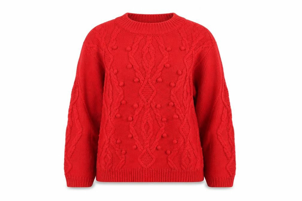 Womens UK Size S Papaya Red Pullover Jumper