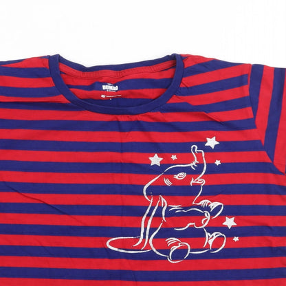 Character.Com Womens Multicoloured Striped 100% Cotton Jersey T-Shirt Size L Crew Neck - Dumbo