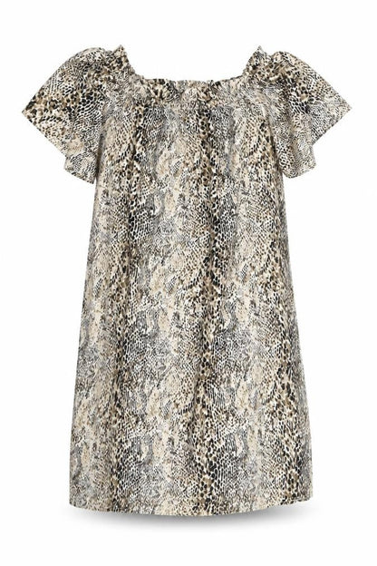 Pep&Co Womens Brown Animal Print Polyester Shift  Size 8  Off the Shoulder Pullover