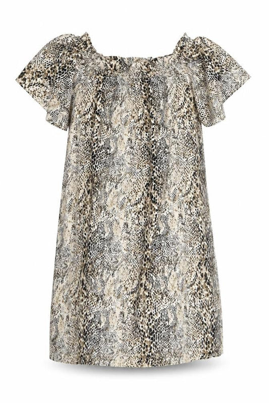 Pep&Co Womens Brown Animal Print Polyester Shift  Size 8  Off the Shoulder Pullover