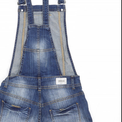 Be Inside Womens Blue  Cotton Dungaree One-Piece Size S L4 in